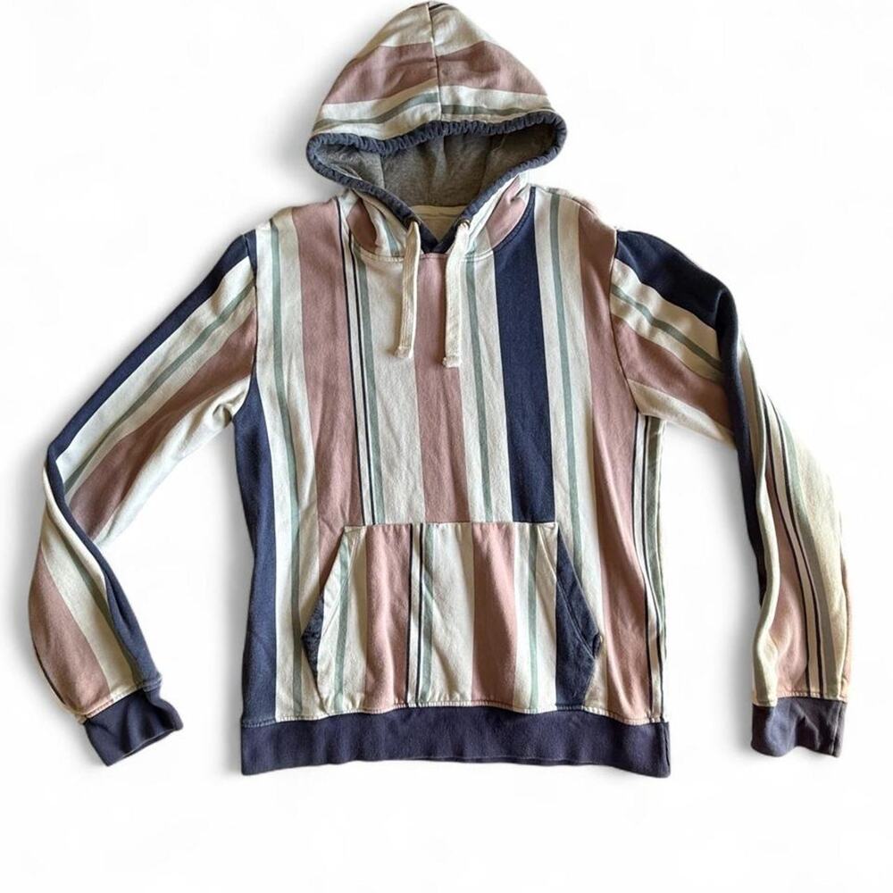 Multicoloured vintage patterncolors striped hoodie